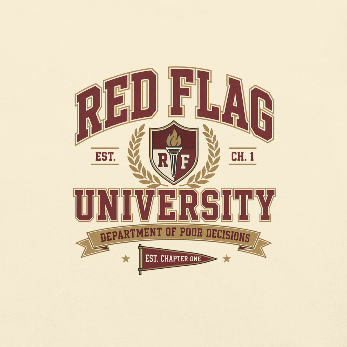 Red Flag University Dark Romance Graphic Tee - T - SHIRT - TheSpinedLife