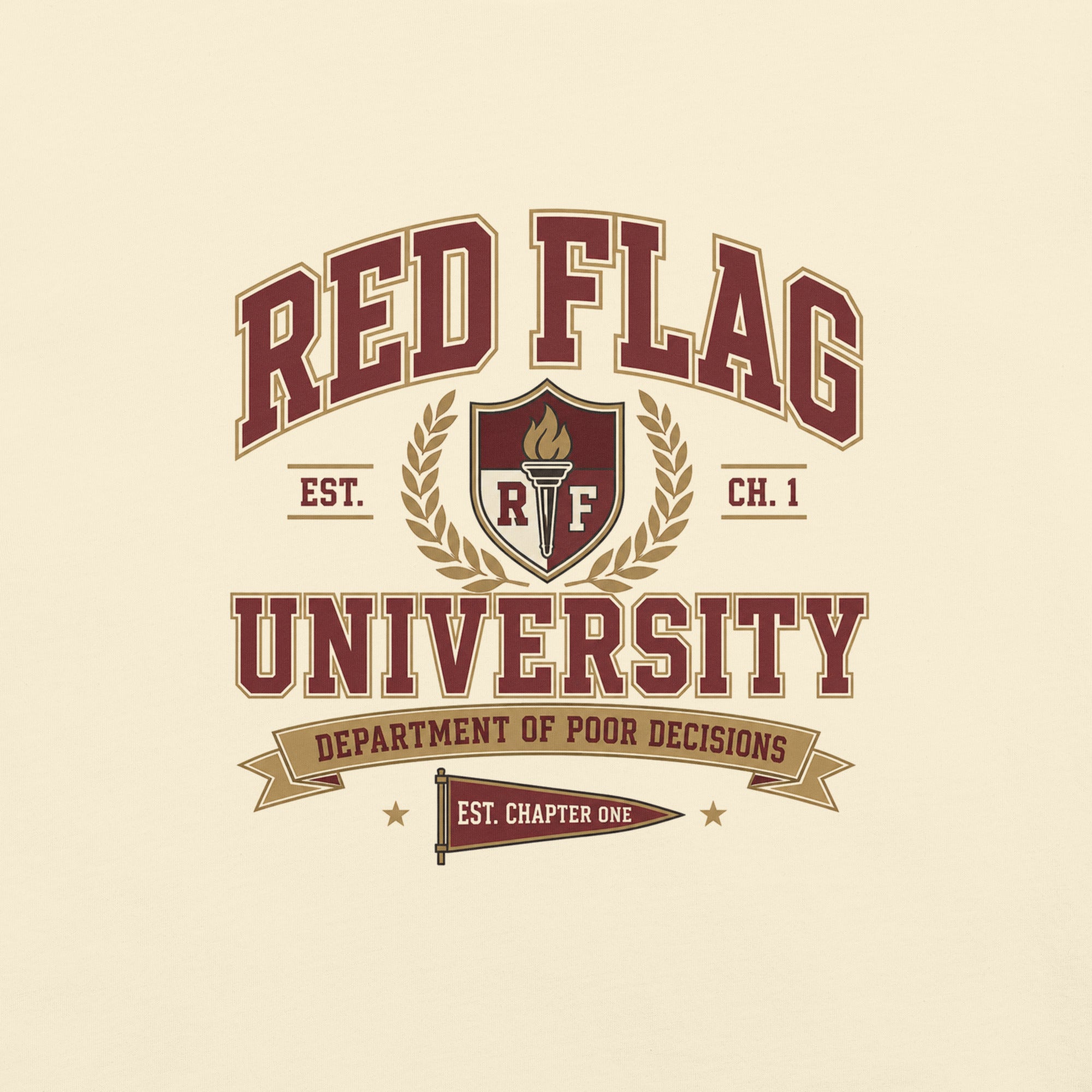 Red Flag University Dark Romance Graphic Tee - T - SHIRT - TheSpinedLife
