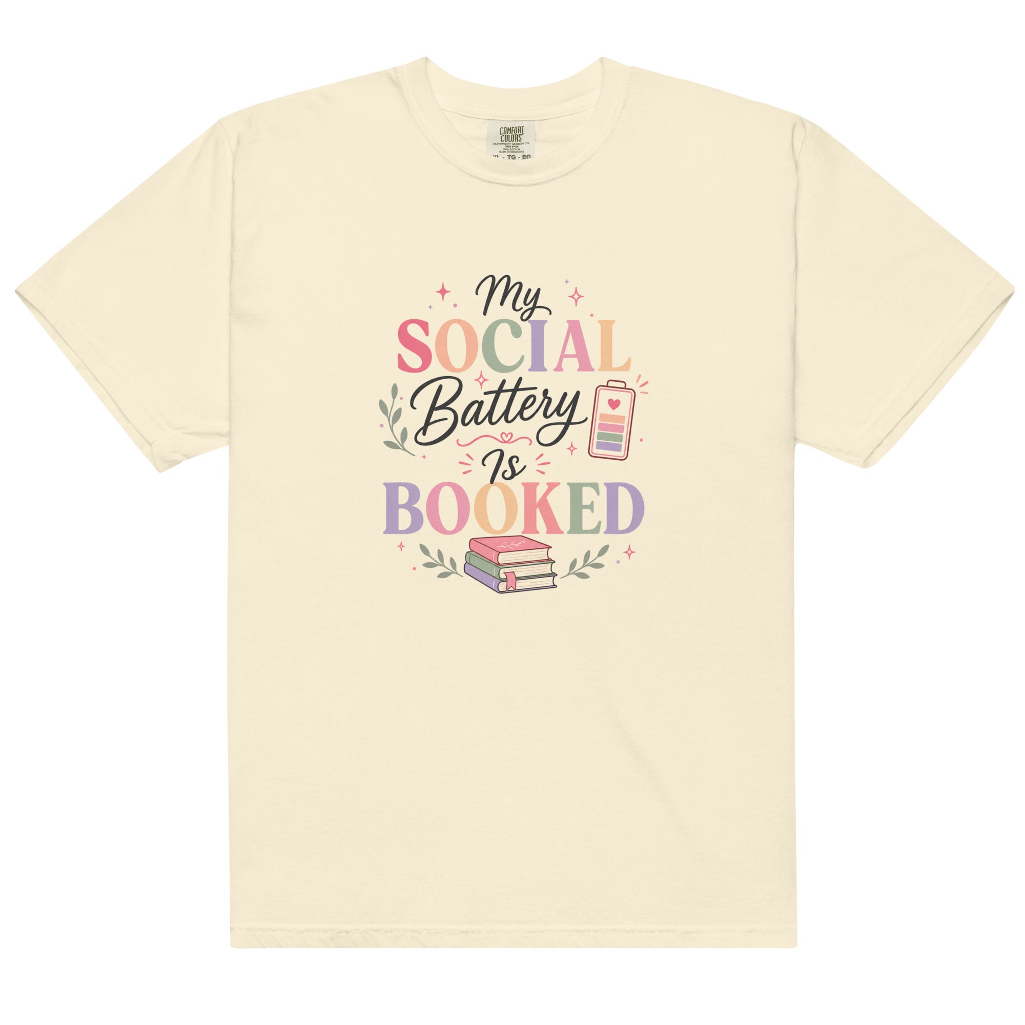 My Social Battery Is Booked Graphic Tee - T - SHIRT - TheSpinedLife