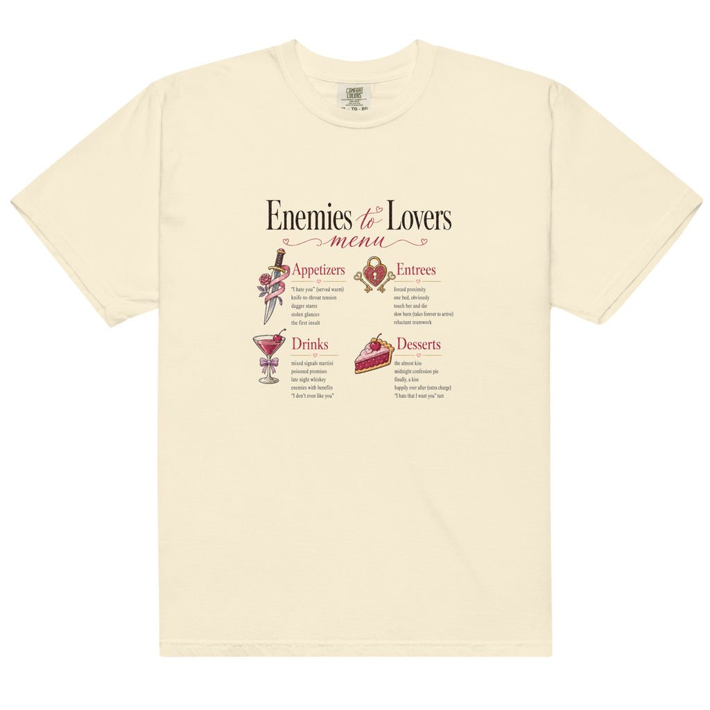 Enemies to Lovers Menu Bookish Graphic Tee - T - SHIRT - TheSpinedLife