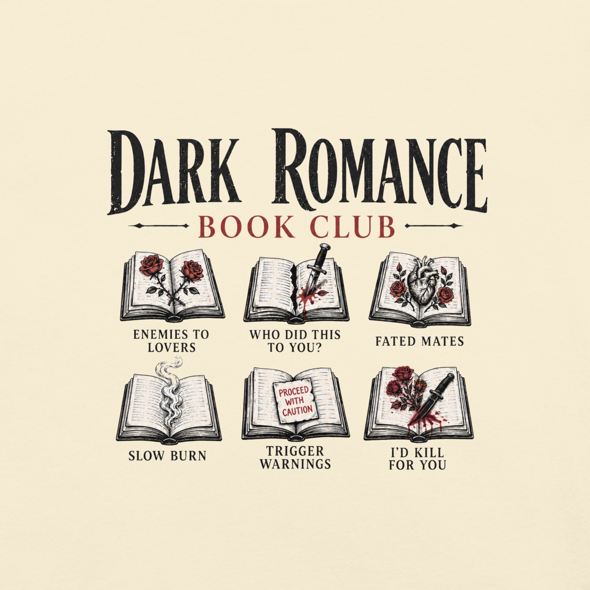 Dark Romance Book Club Graphic Tee - T - SHIRT - TheSpinedLife