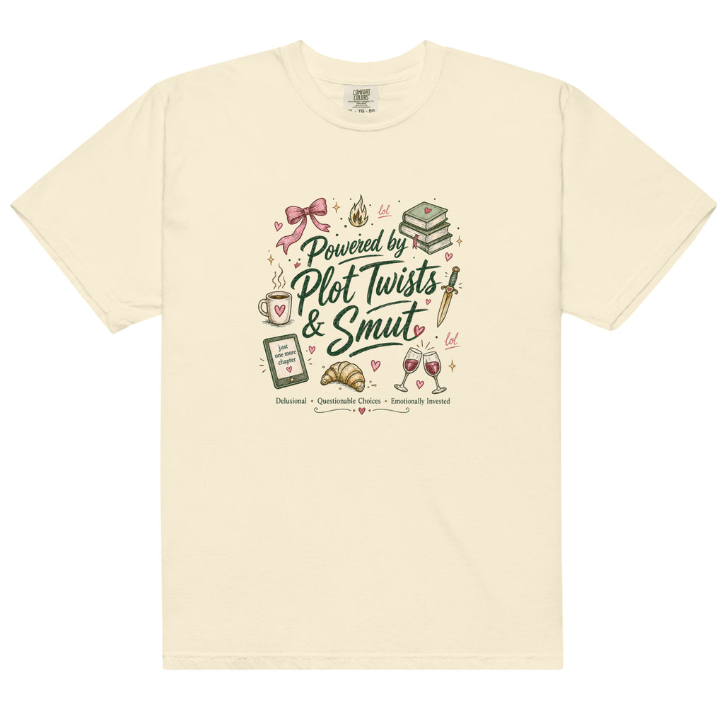 Powered by Plot Twists & Smut Graphic Tee - T - SHIRT - TheSpinedLife
