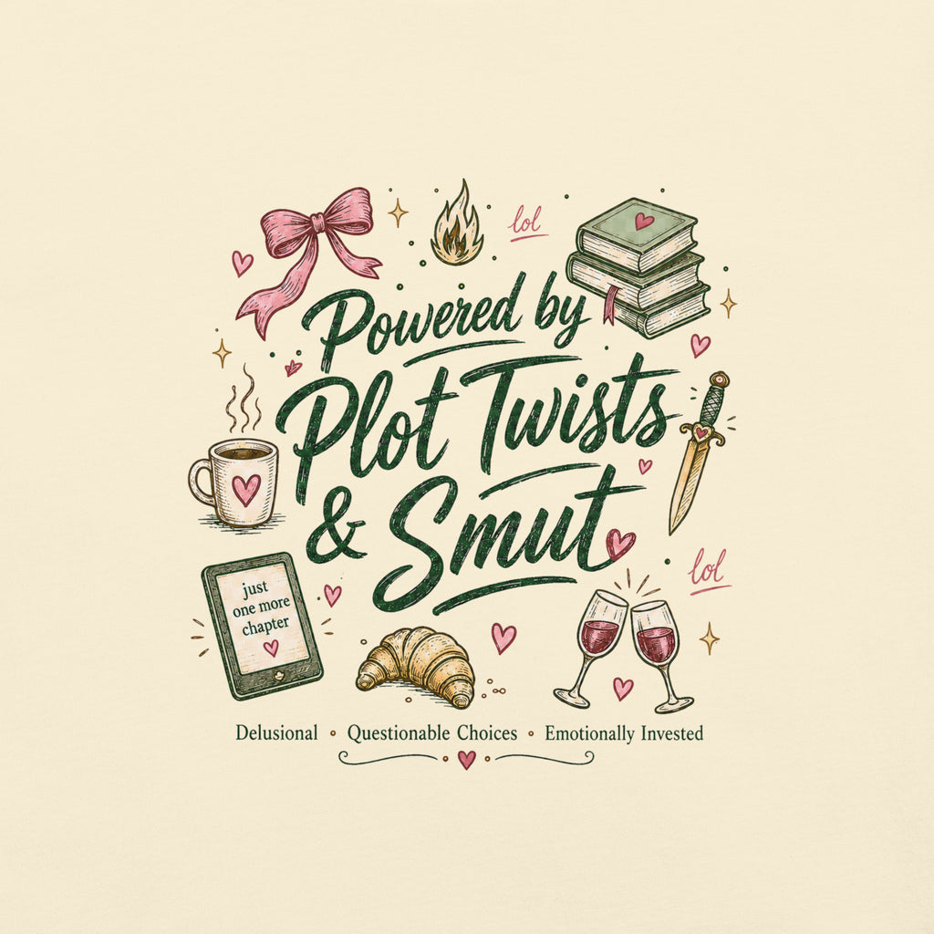 Powered by Plot Twists & Smut Graphic Tee - T - SHIRT - TheSpinedLife