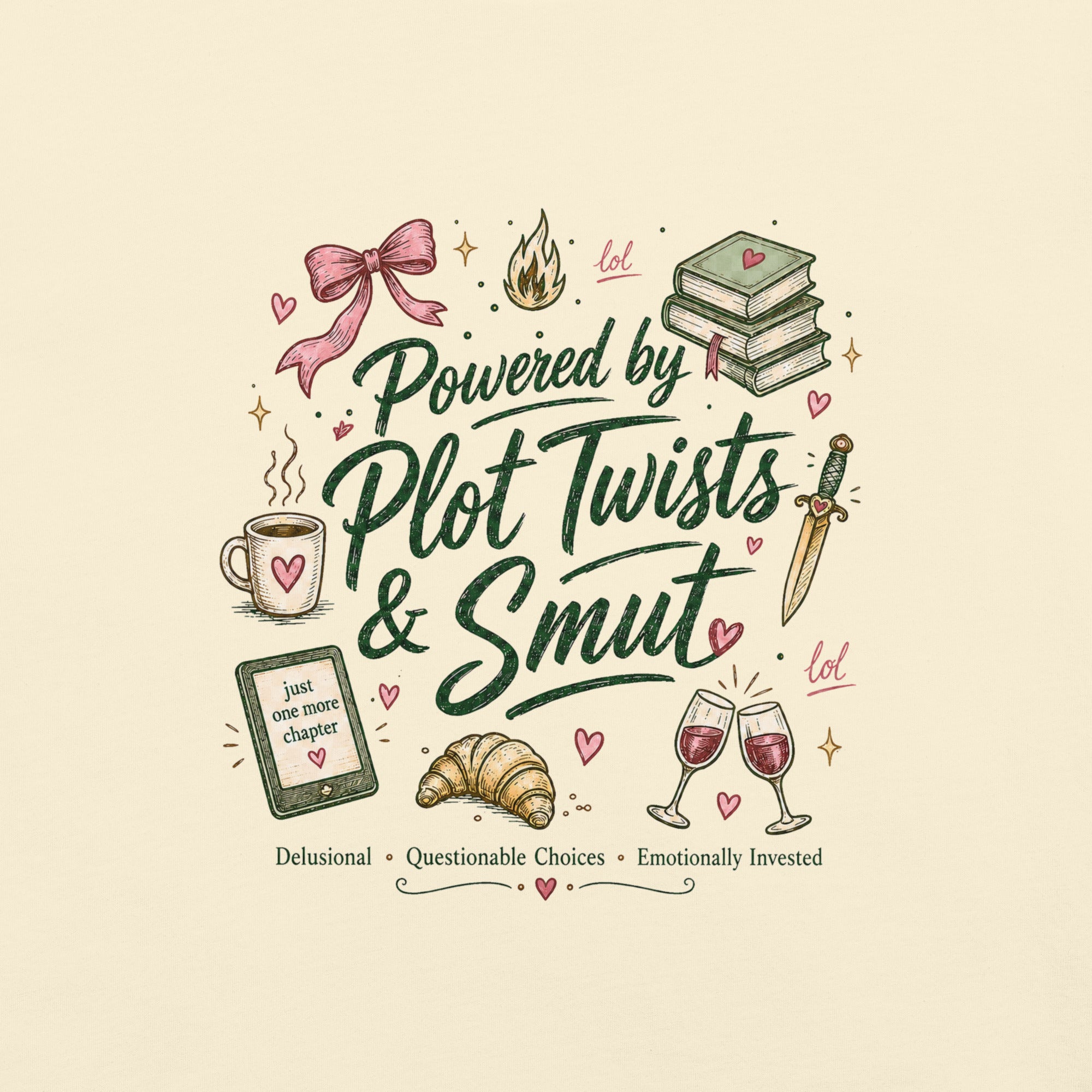 Powered by Plot Twists & Smut Graphic Tee - T - SHIRT - TheSpinedLife