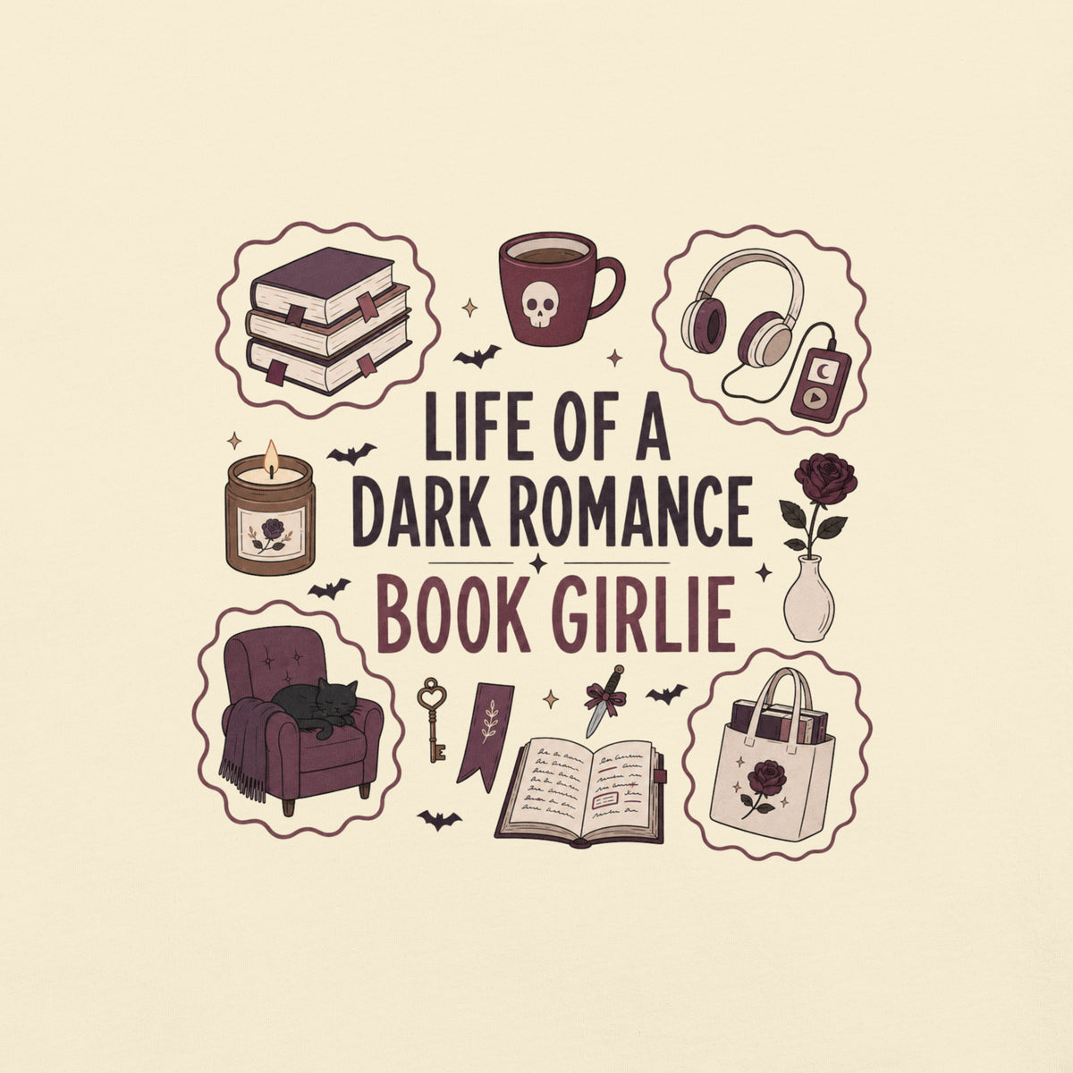 Life of a Dark Romance Book Girlie Tee - T-SHIRT - TheSpinedLife