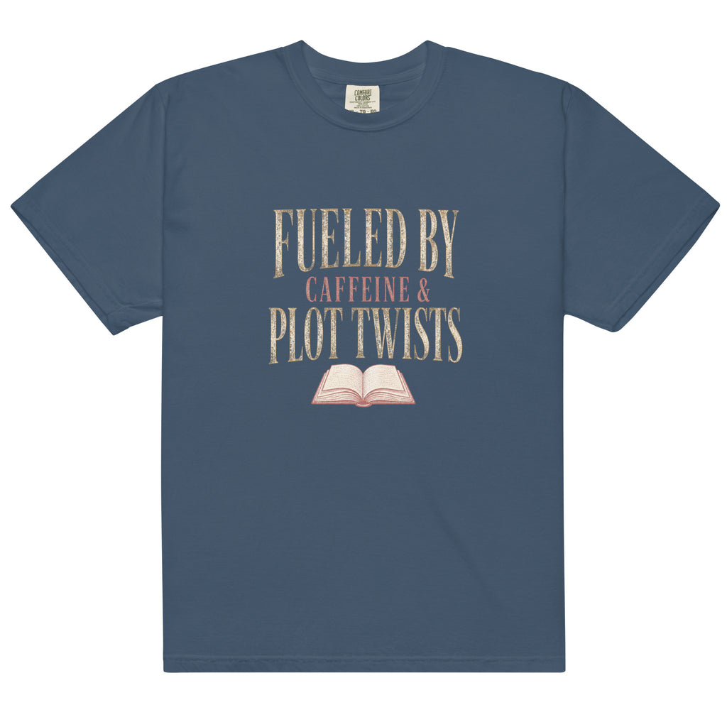 Fueled by Caffeine & Plot Twists Graphic Tee - T - SHIRT - TheSpinedLife