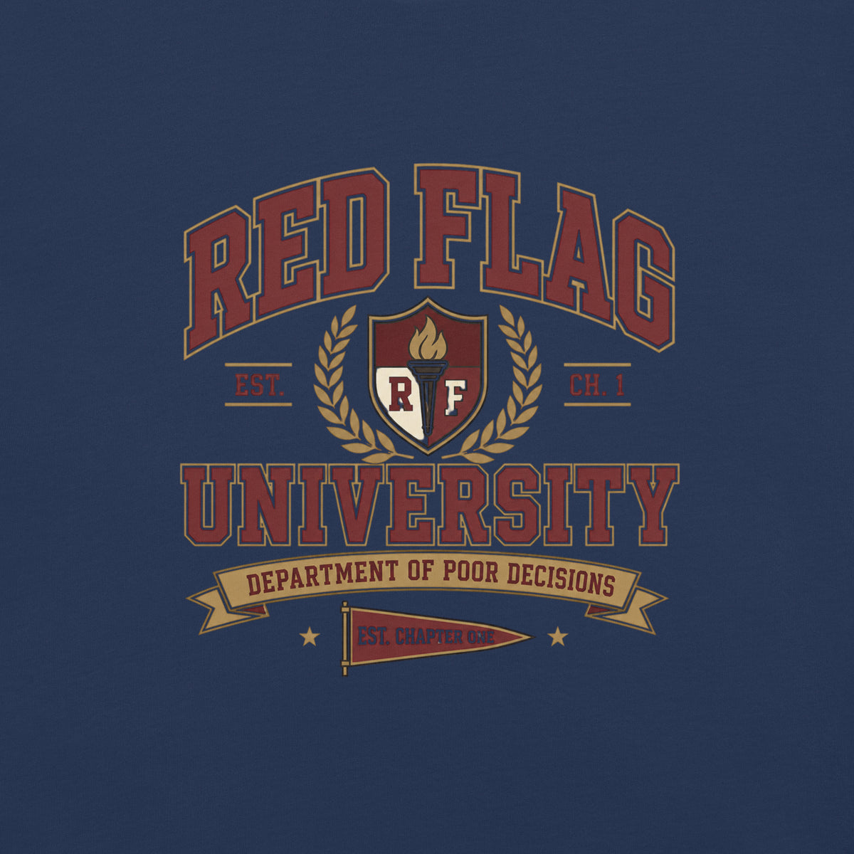 Red Flag University Dark Romance Graphic Tee - T - SHIRT - TheSpinedLife