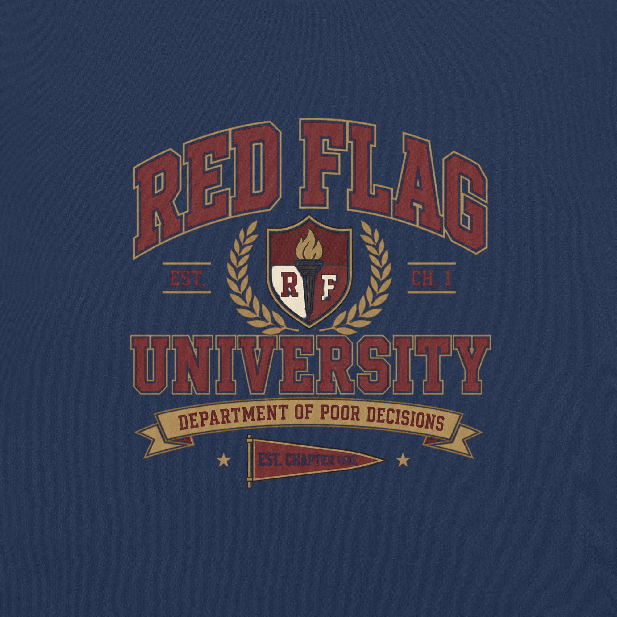 Red Flag University Dark Romance Graphic Tee - T - SHIRT - TheSpinedLife