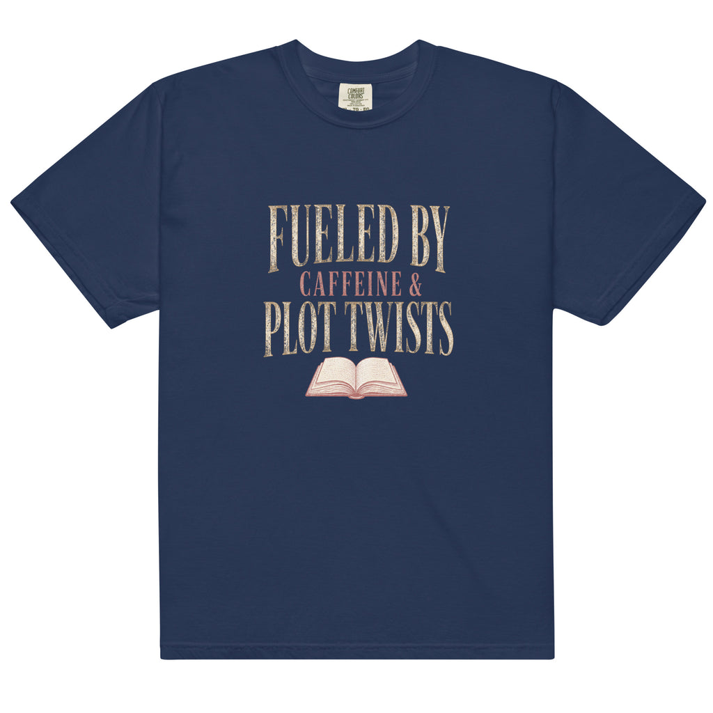 Fueled by Caffeine & Plot Twists Graphic Tee - T - SHIRT - TheSpinedLife
