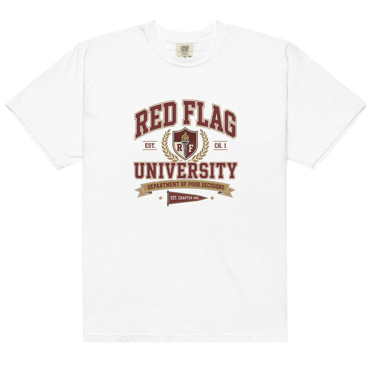 Red Flag University Dark Romance Graphic Tee - T - SHIRT - TheSpinedLife
