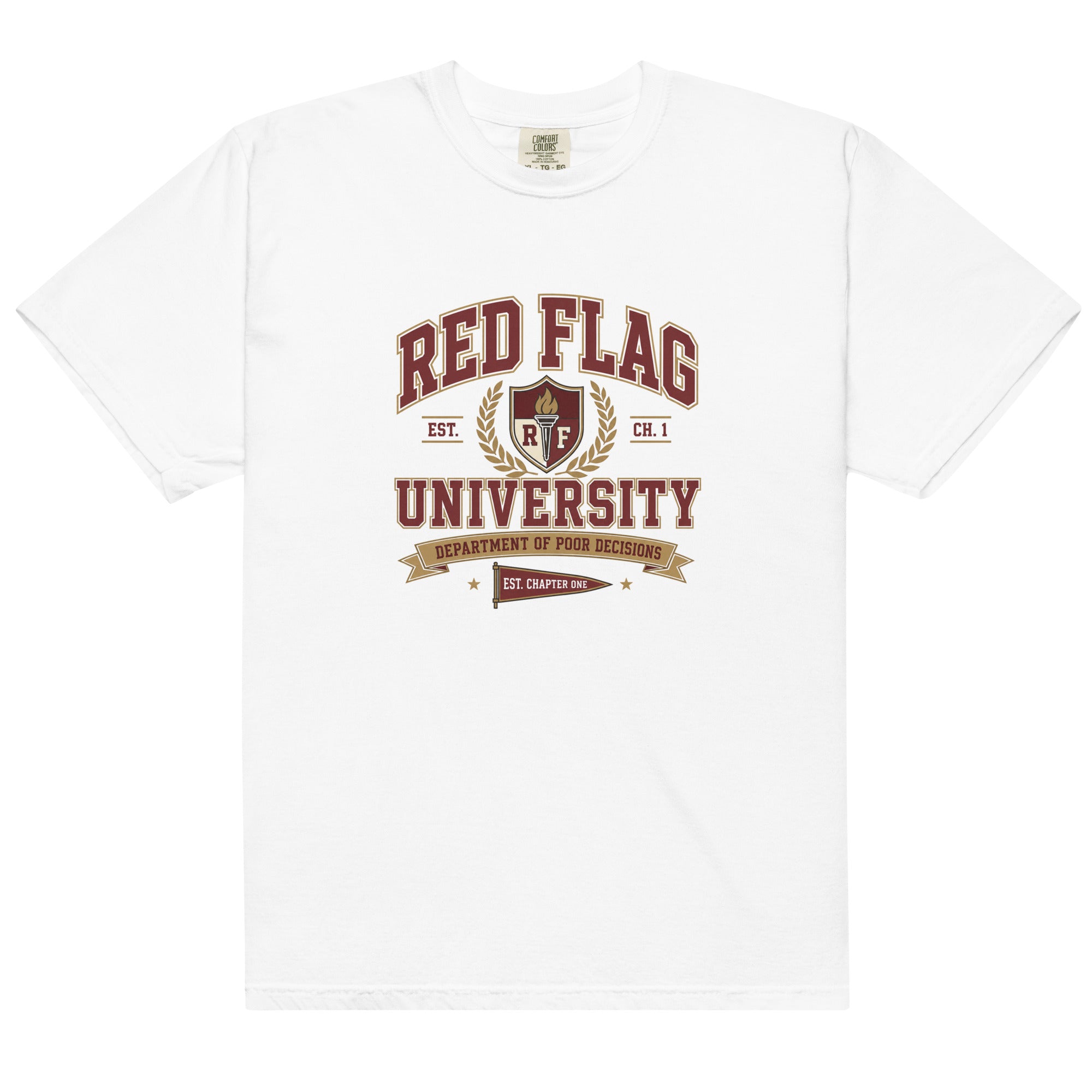 Red Flag University Dark Romance Graphic Tee - T - SHIRT - TheSpinedLife