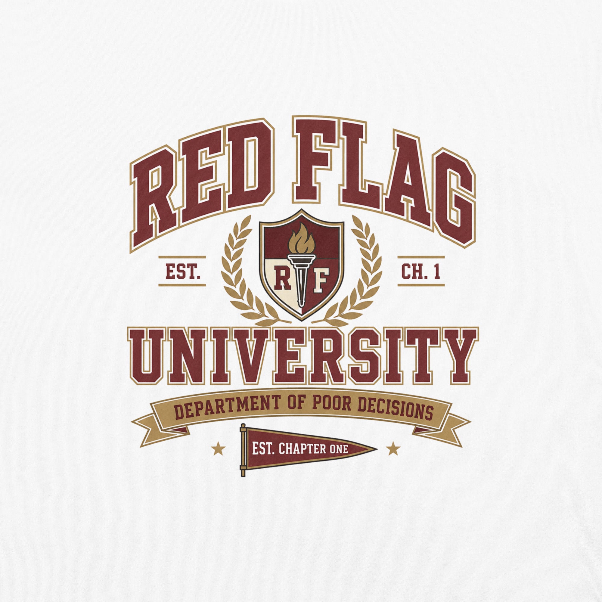 Red Flag University Dark Romance Graphic Tee - T - SHIRT - TheSpinedLife
