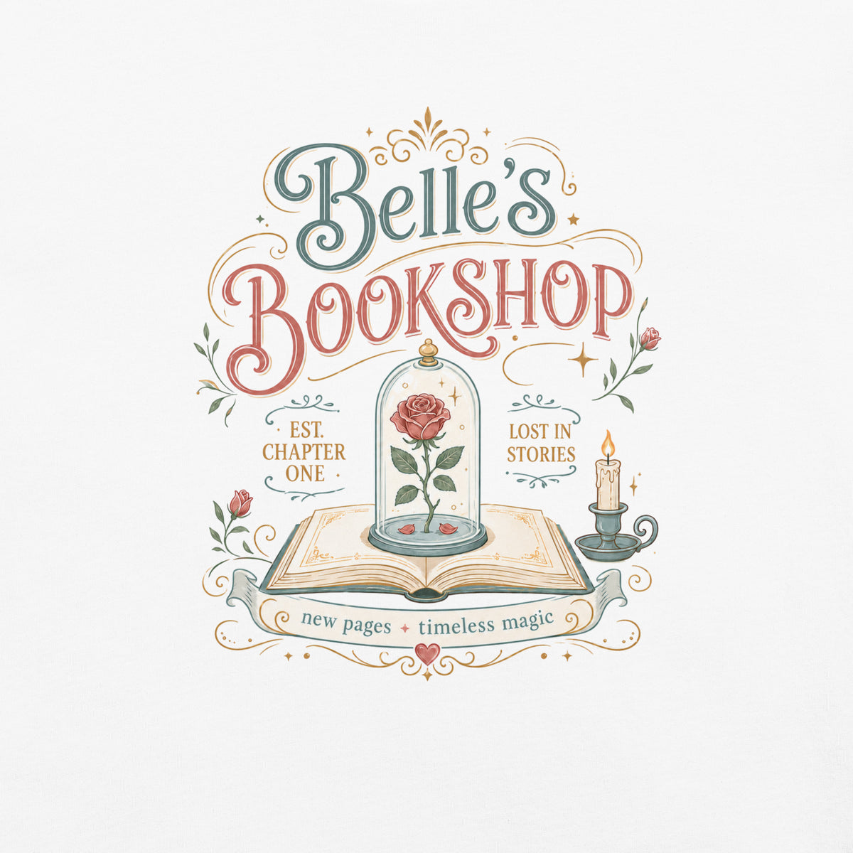 Belle's Bookshop Graphic Tee - T - SHIRT - TheSpinedLife