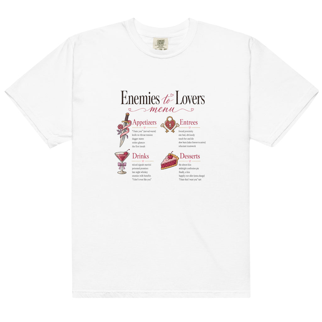 Enemies to Lovers Menu Bookish Graphic Tee - T - SHIRT - TheSpinedLife