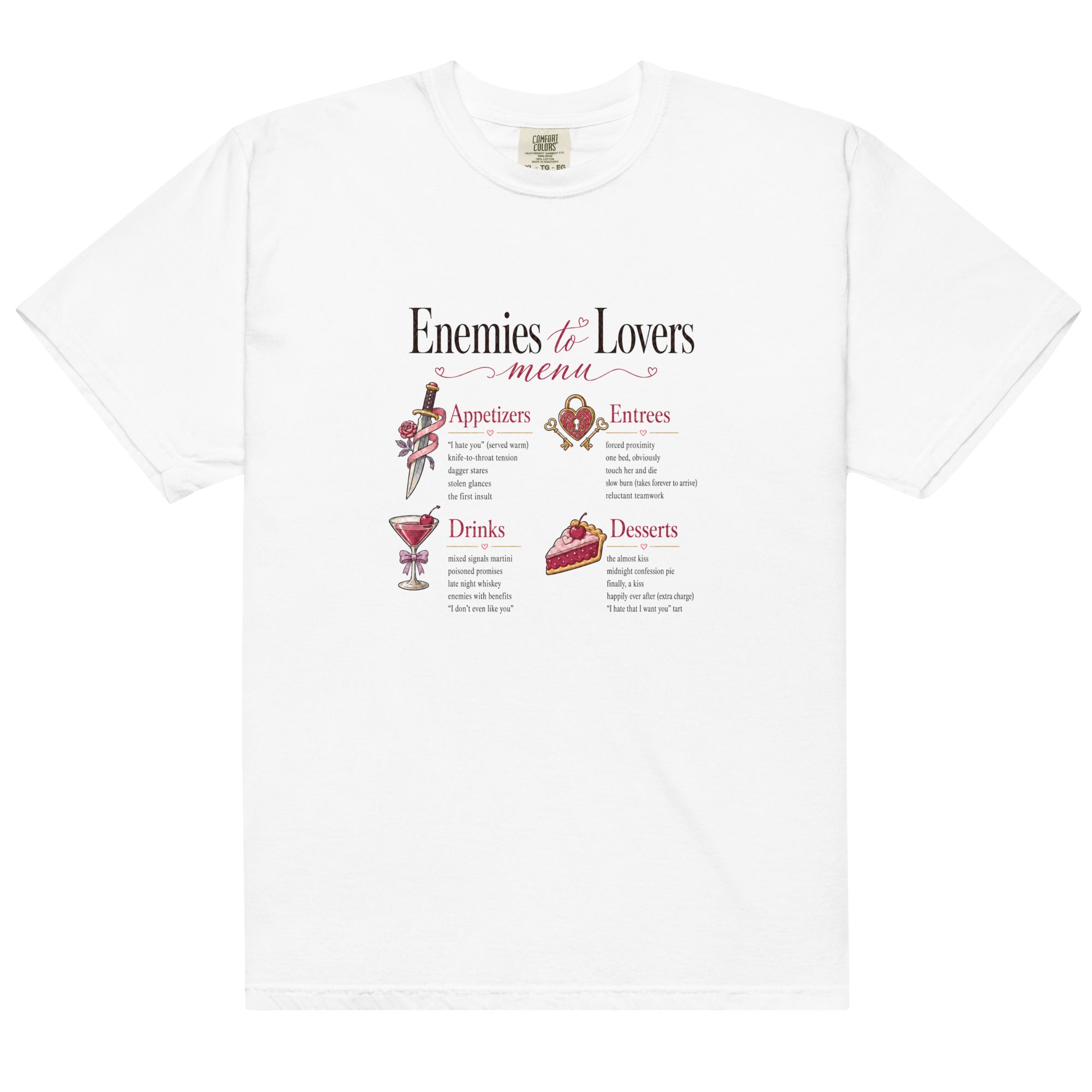 Enemies to Lovers Menu Bookish Graphic Tee - T - SHIRT - TheSpinedLife