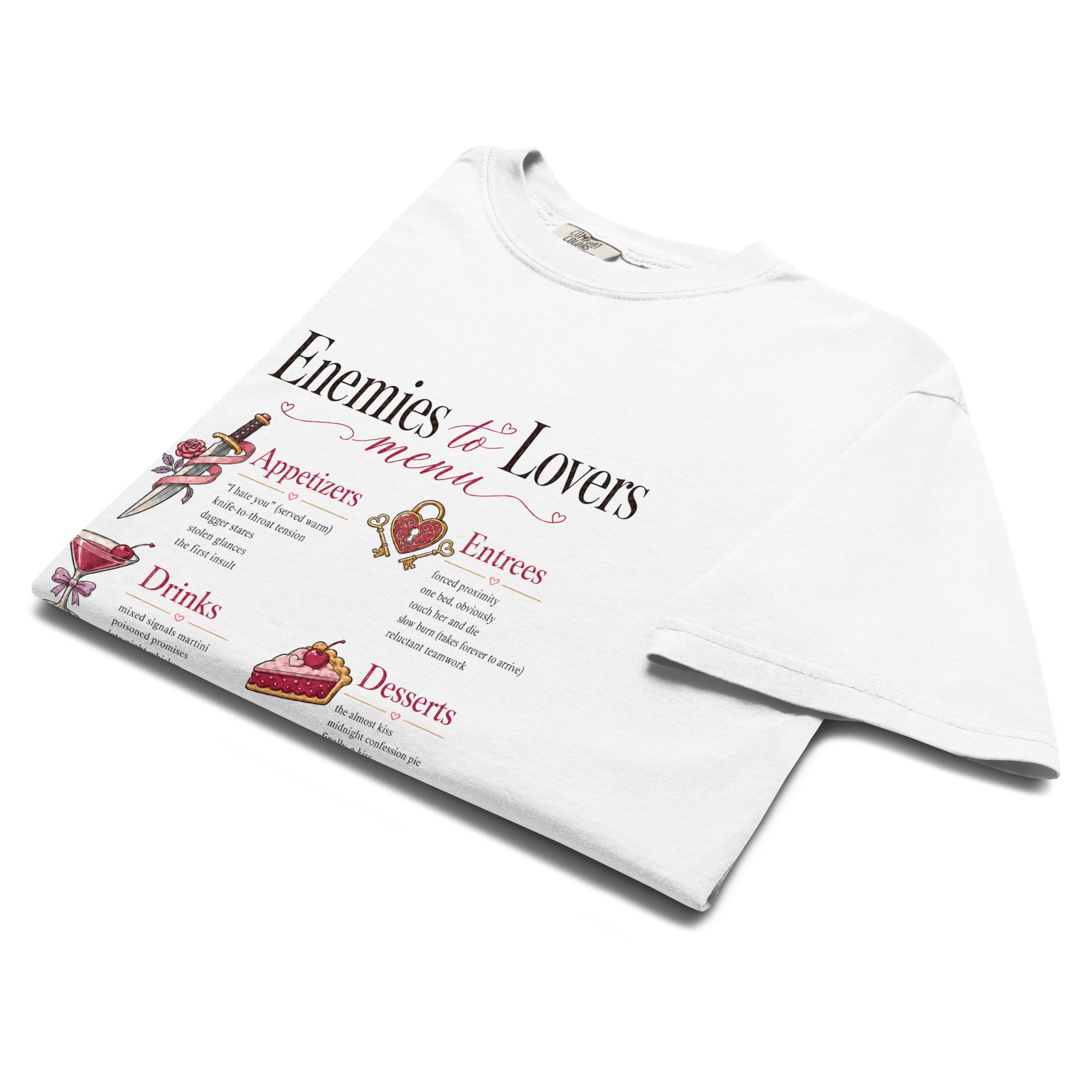 Enemies to Lovers Menu Bookish Graphic Tee - T - SHIRT - TheSpinedLife