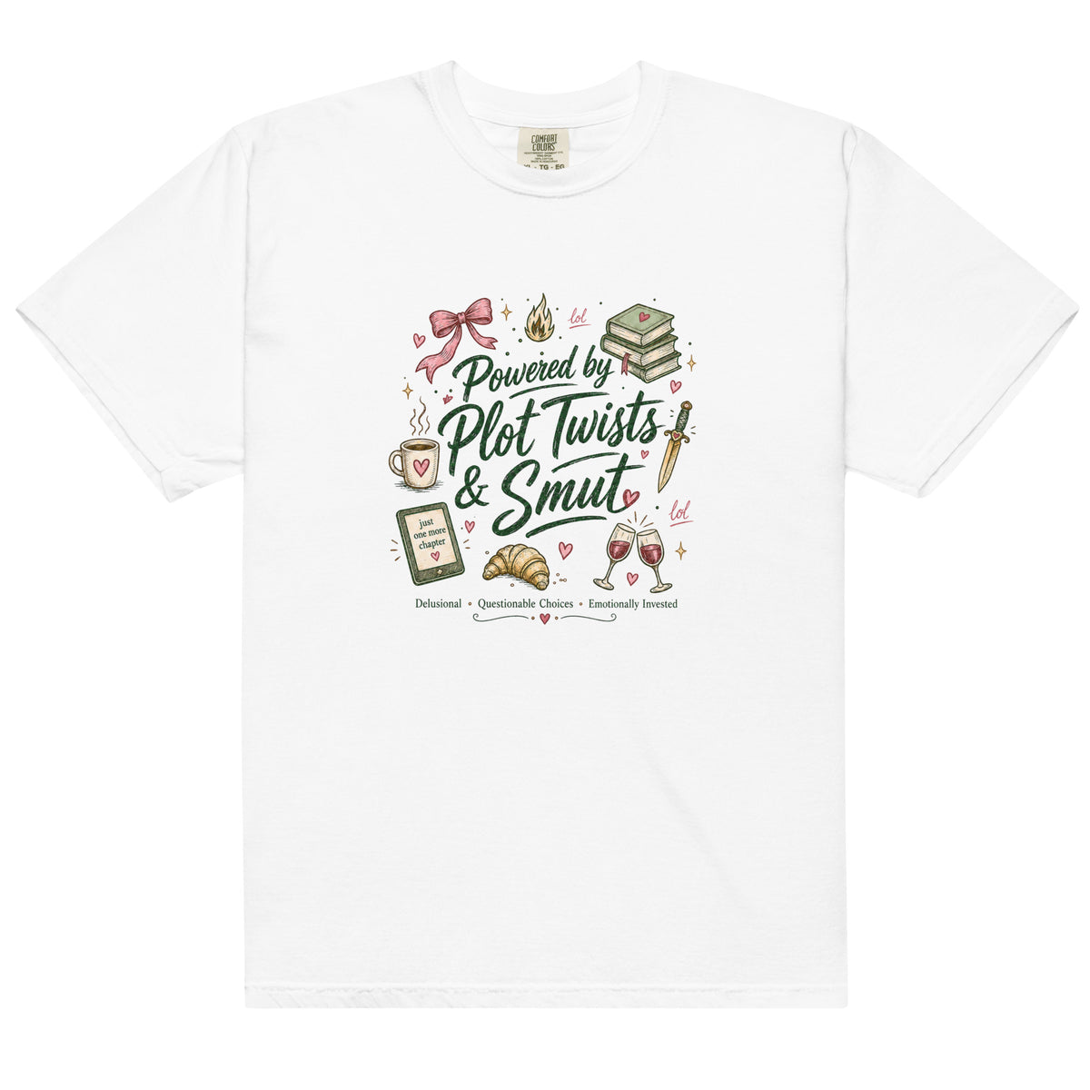 Powered by Plot Twists & Smut Graphic Tee - T - SHIRT - TheSpinedLife