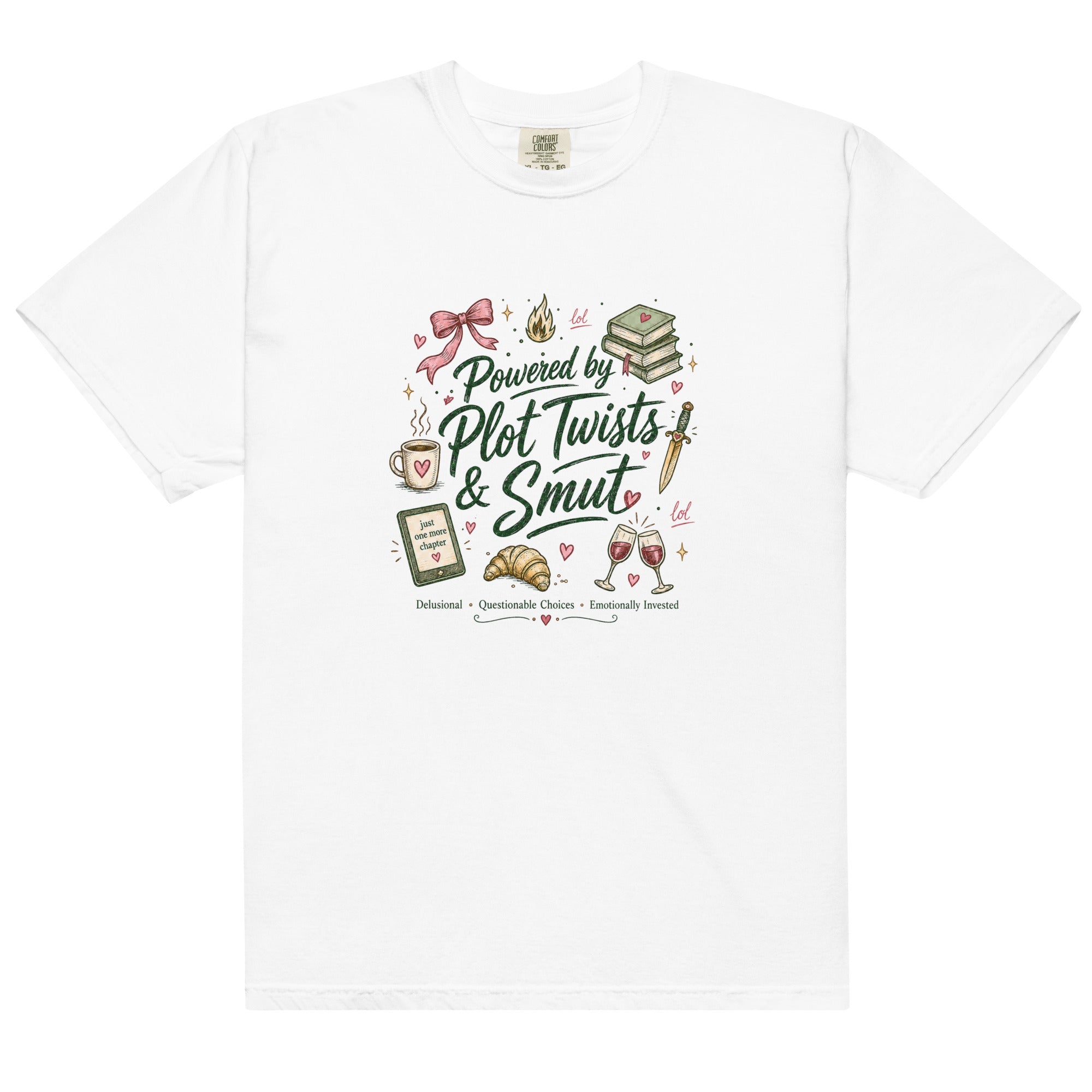 Powered by Plot Twists & Smut Graphic Tee - T - SHIRT - TheSpinedLife