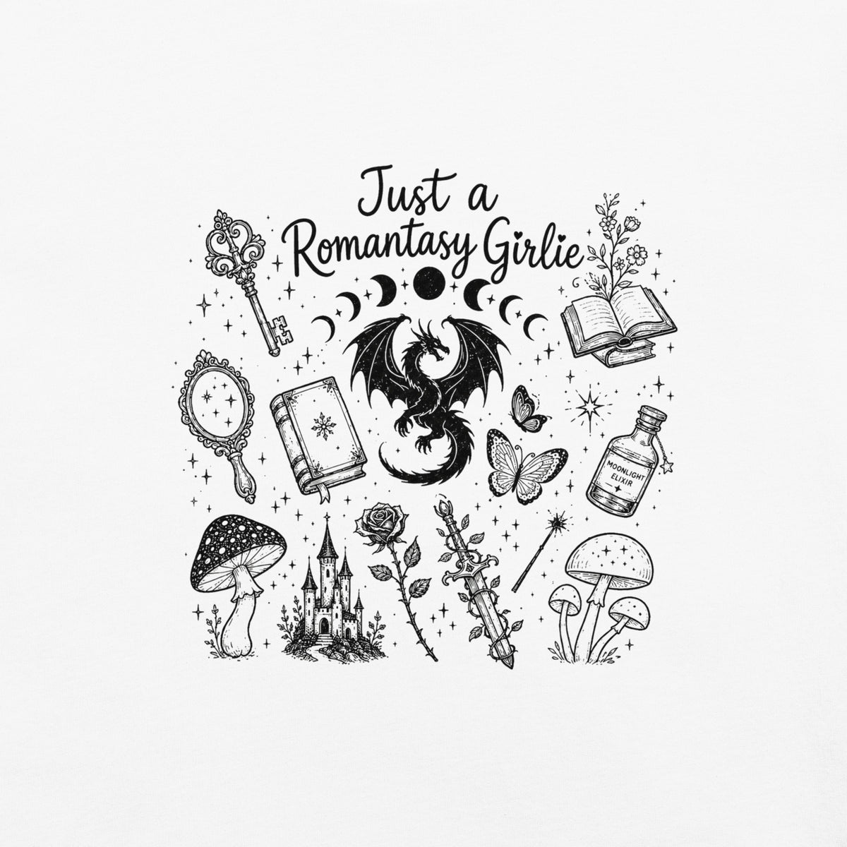 Romantasy Girlie Graphic Tee - T-SHIRT - TheSpinedLife