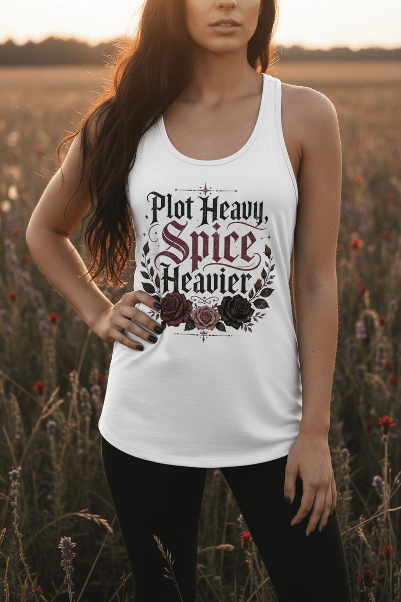 Plot Heavy Spice Heavier Racerback Tank - Tank Top - TheSpinedLife