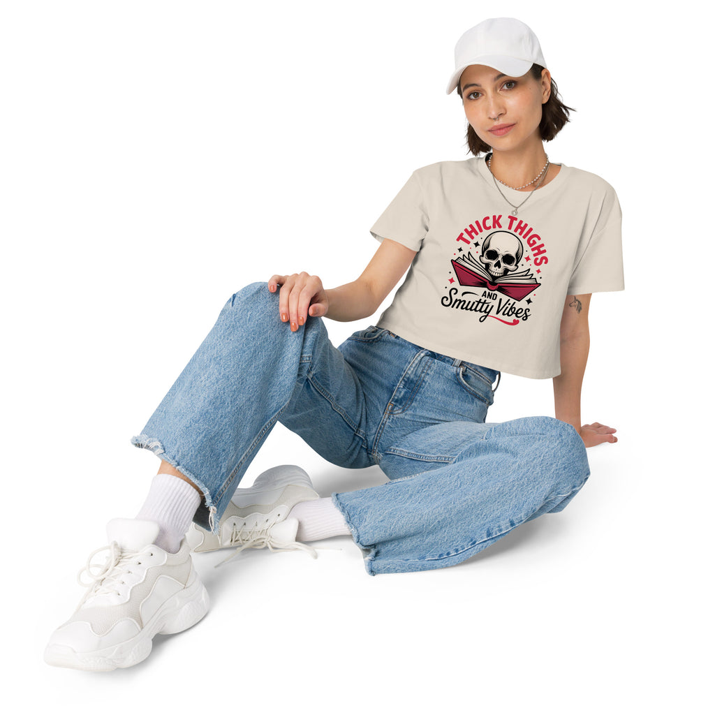 Thick Thighs & Smutty Vibes Crop Top | Spicy Reader Gift - T - SHIRT - TheSpinedLife