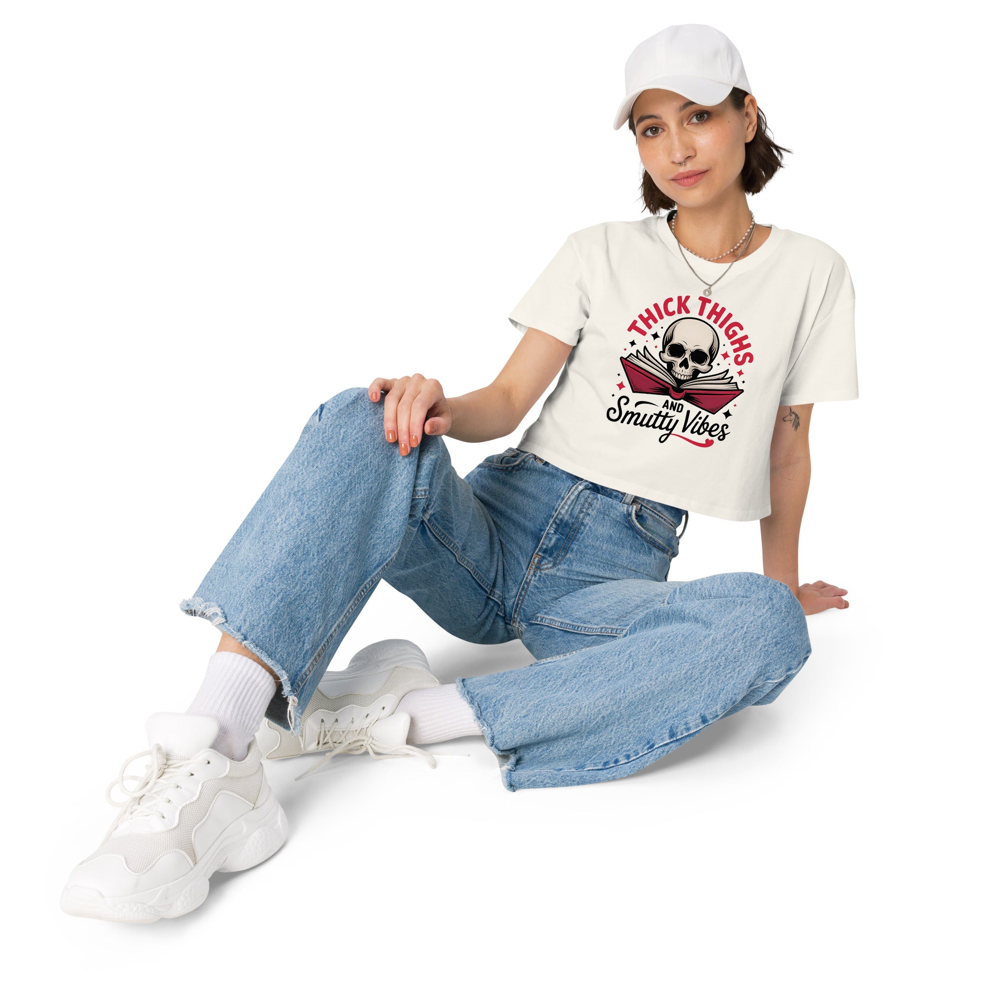 Thick Thighs & Smutty Vibes Crop Top | Spicy Reader Gift - T - SHIRT - TheSpinedLife