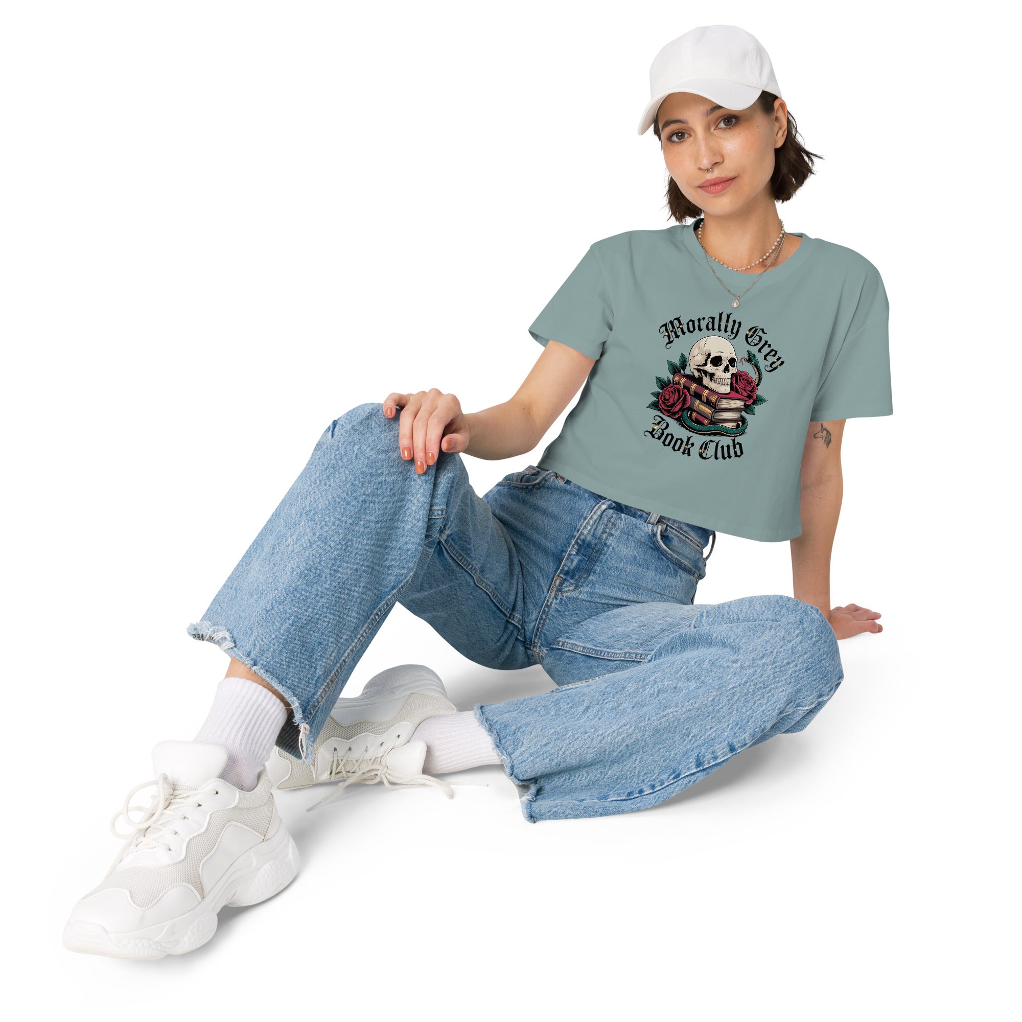 Morally Grey Book Club Cropped T-Shirt - T - SHIRT - TheSpinedLife